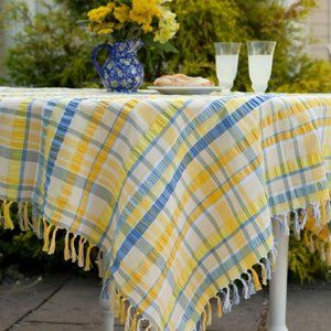 SOLD!April Cornell Seersucker Tablecloth 54x54 NWT